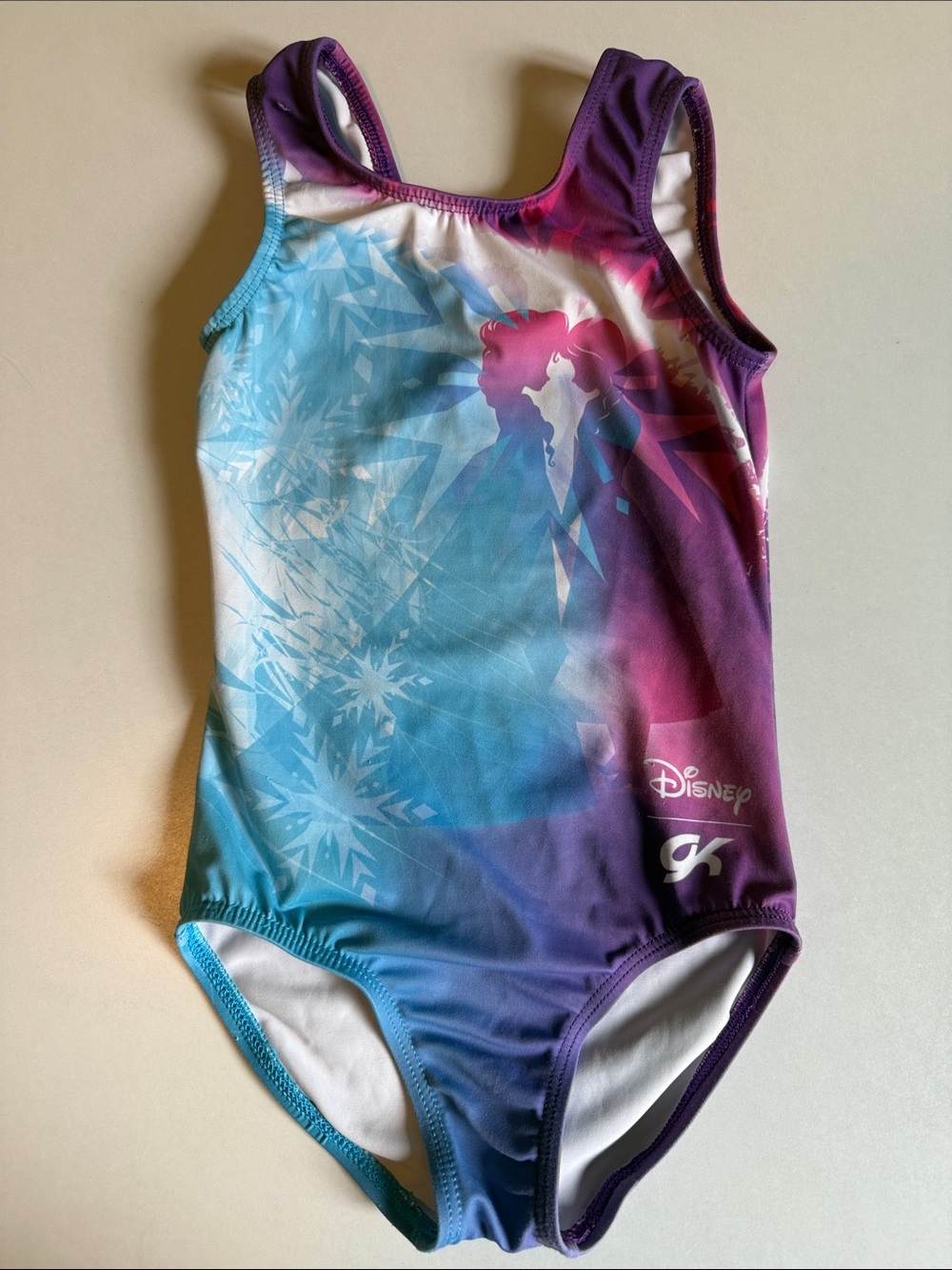 Disney Girls Gradient Blue Teal Purple Elsa gymnastics Leotard